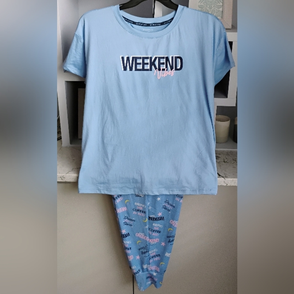 Women's Weekend Blue Sleep Tee & Joggers Pajama Set  Various Sizes NWT - Picture 7 of 15